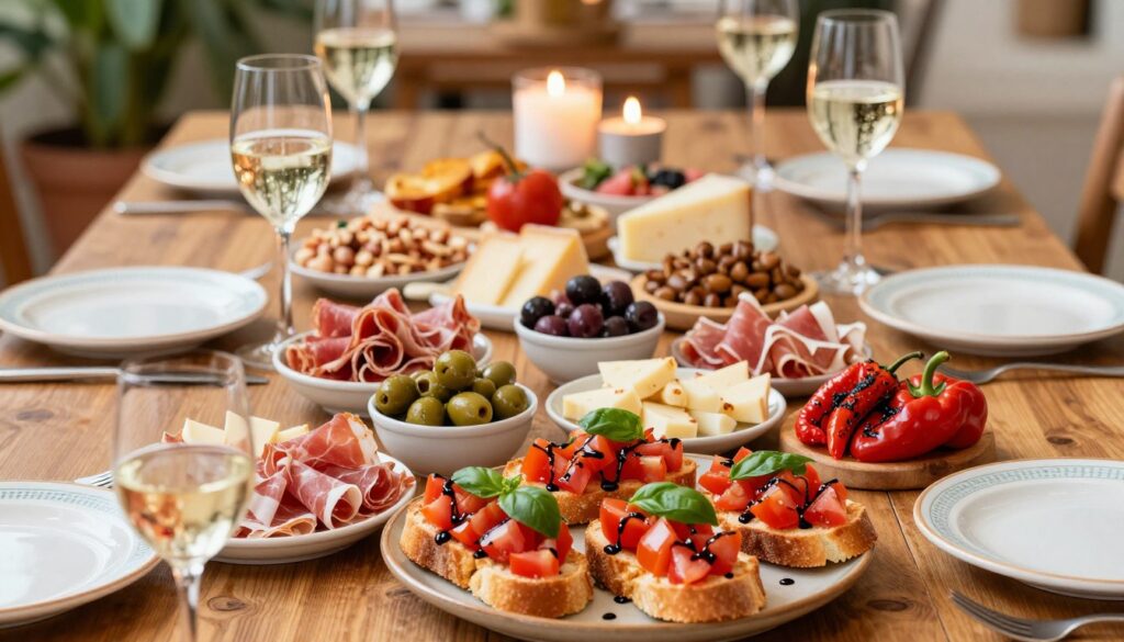 Variationer af antipasto og tapasbord